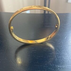 Cartier Inspired Gold Colored Bangle Bracelet